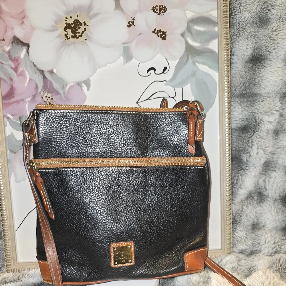 Dooney & Bourke Black and Brown Crossbody Bag - Picture 1 of 6